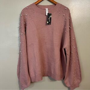 Blooming Jelly Womens Knit Thick Ballon Sleeves Sweater Pullover Perl’s XXL NWT